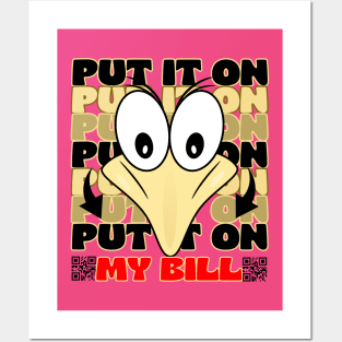 Put It In My Bill Cute Birdie Funny Face Cartoon Emoji Posters and Art